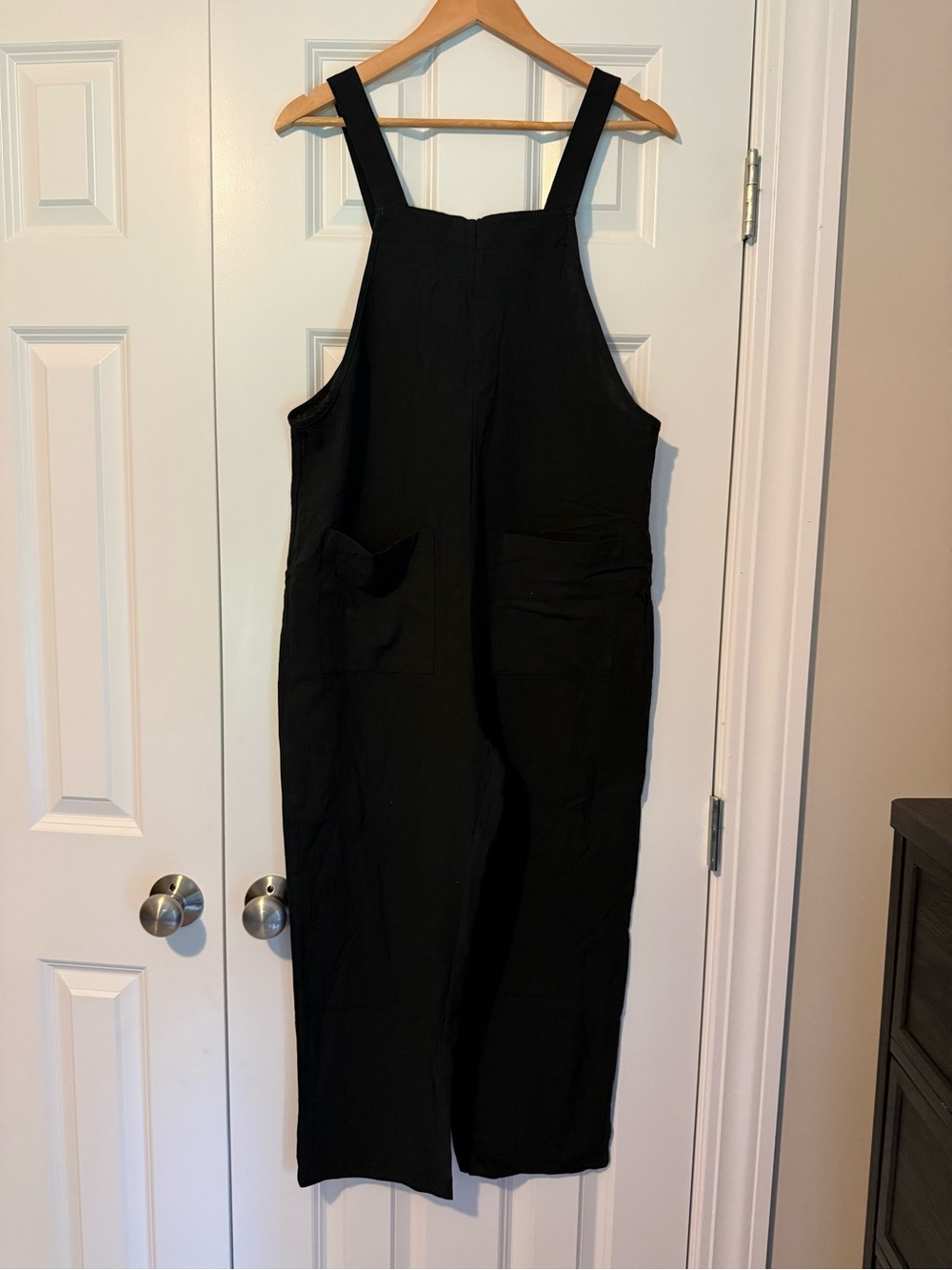 Black Wide-Leg Overalls Jumpsuit
